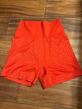 Buffbunny Collection high waist biker shorts in a bold red leopard ‎ ❤️🐆 (1133)